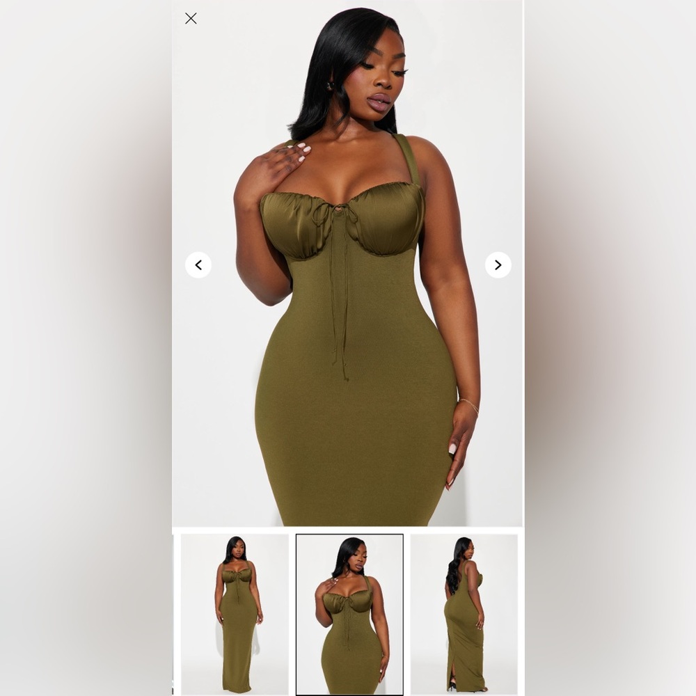 Fashion Nova Olive Green Dress NWT